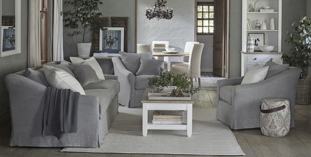 Long Island loose-covered sofa by Neptune
